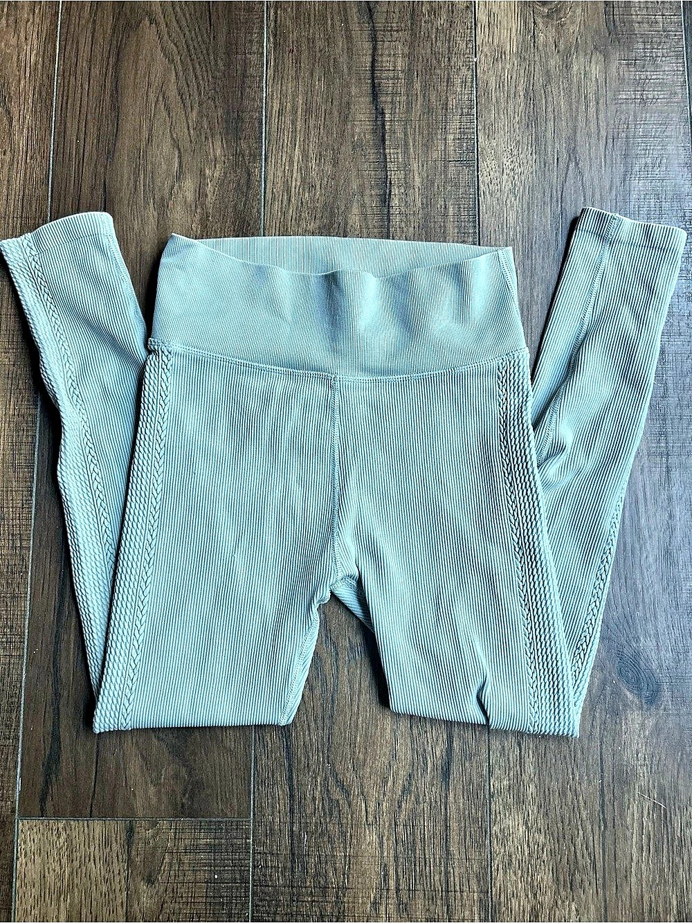 OFFLINE by Aerie Ribbed Braided Leggings Blue